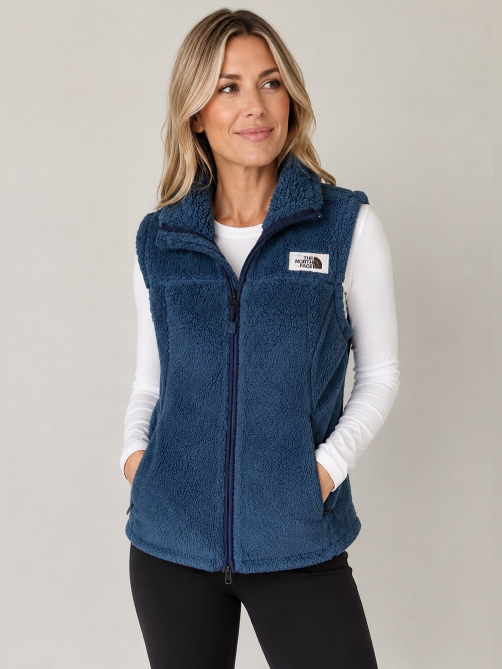 The North Face Women’s Campshire Blue Sherpa Fleece Vest